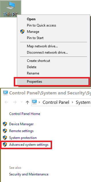 setting Environment Variables step 1