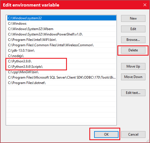 setting Environment Variables step 4