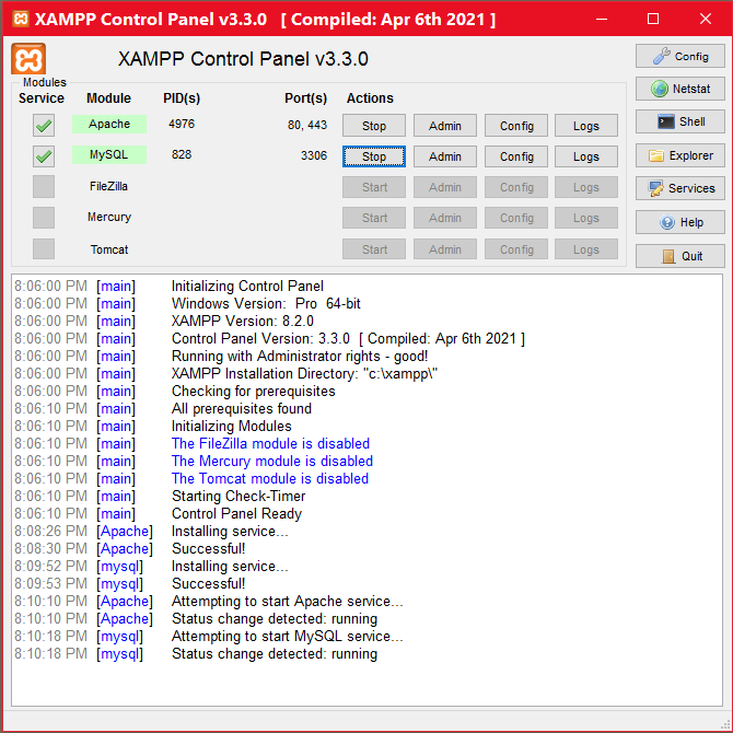 xampp स्थापना चरण 17